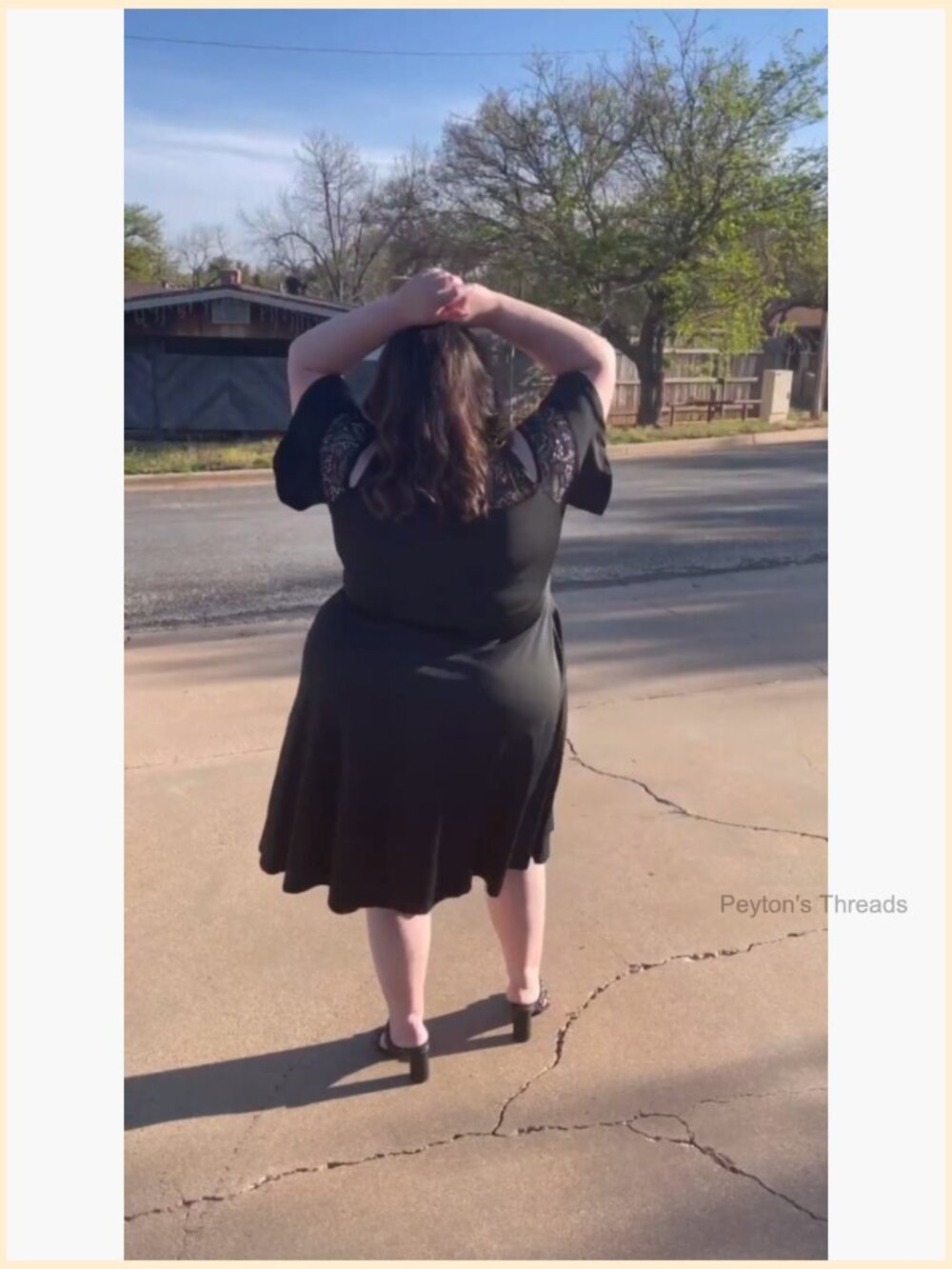 Plus Size Cold Shoulder Lace Midi Dress with Pockets - Picture 7 of 7